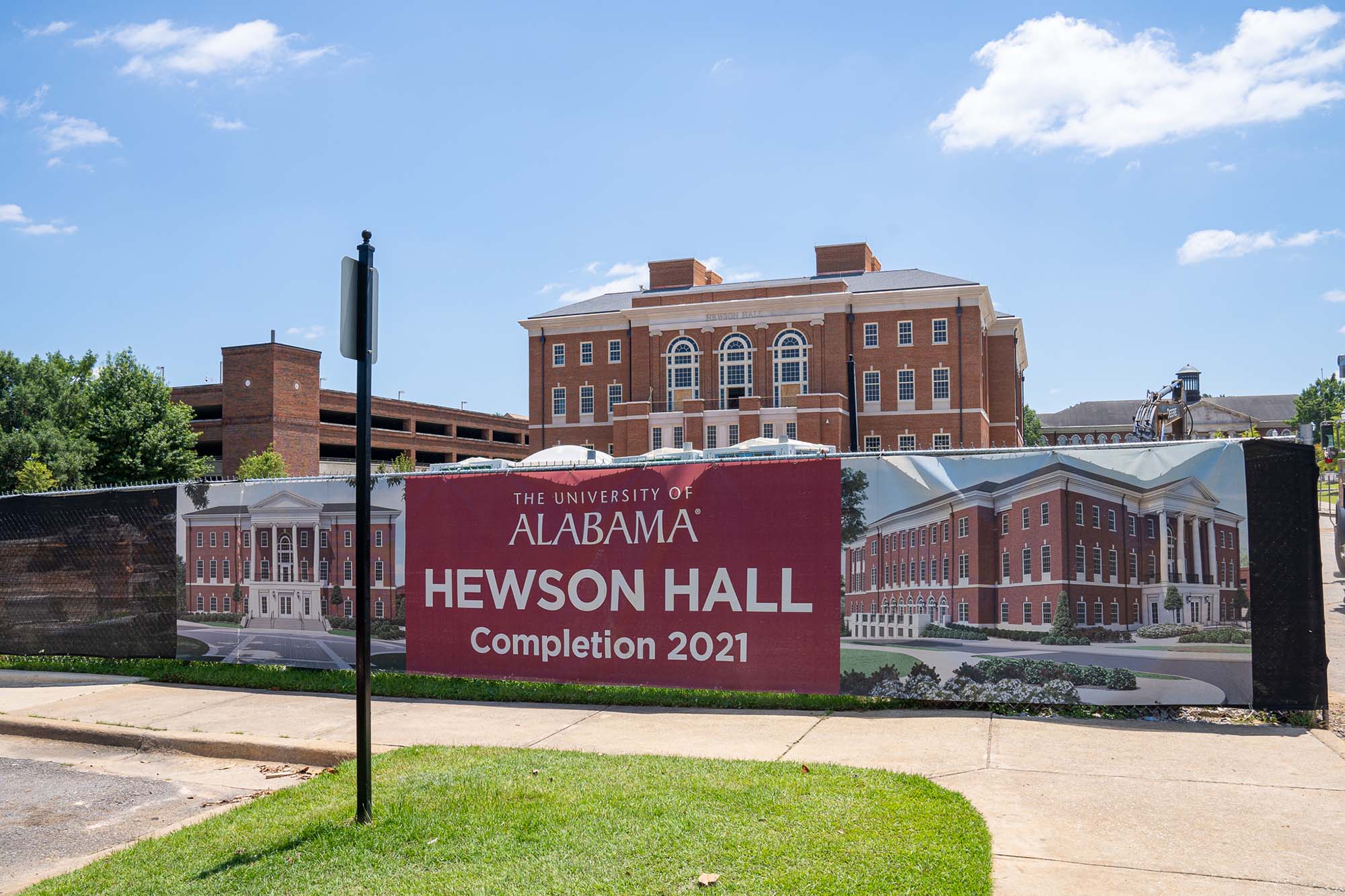 construction on Hewson Hall at the University of Alabama